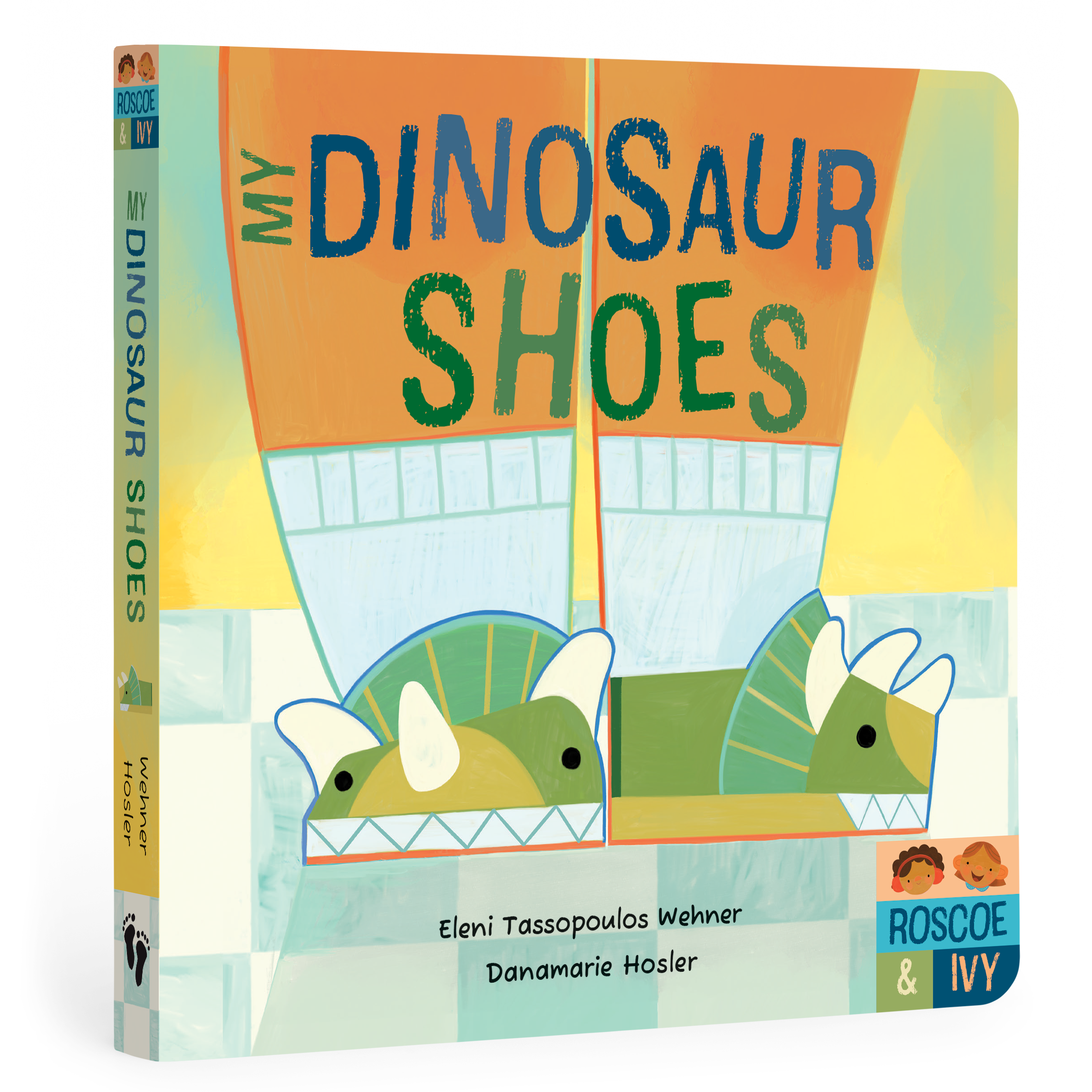 3D cover of children's book, My Dinosaur Shoes