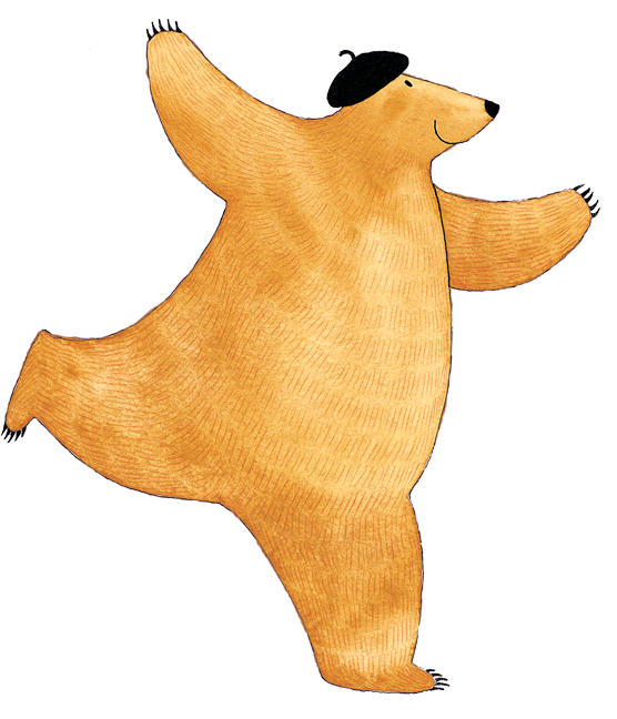 An illustration of a bear in a beret