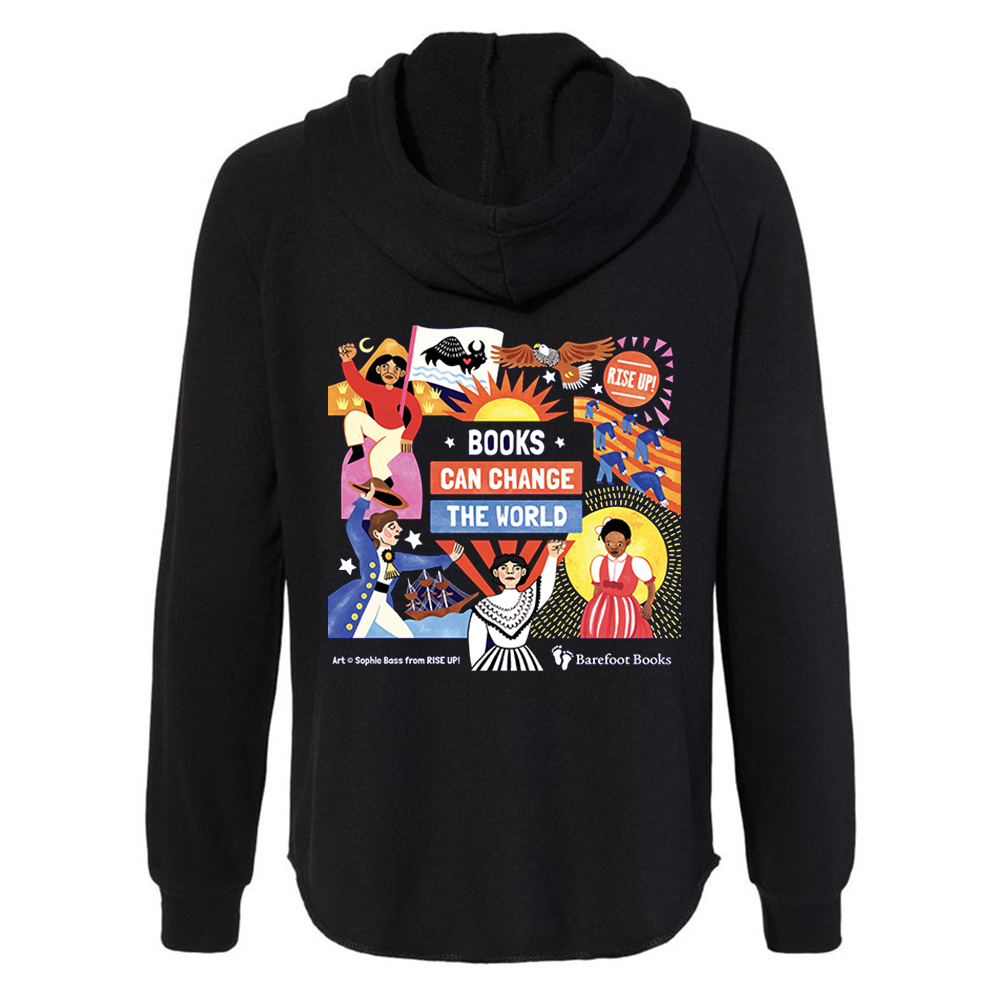Books can change the world hoodie featuring art from 'Rise Up'