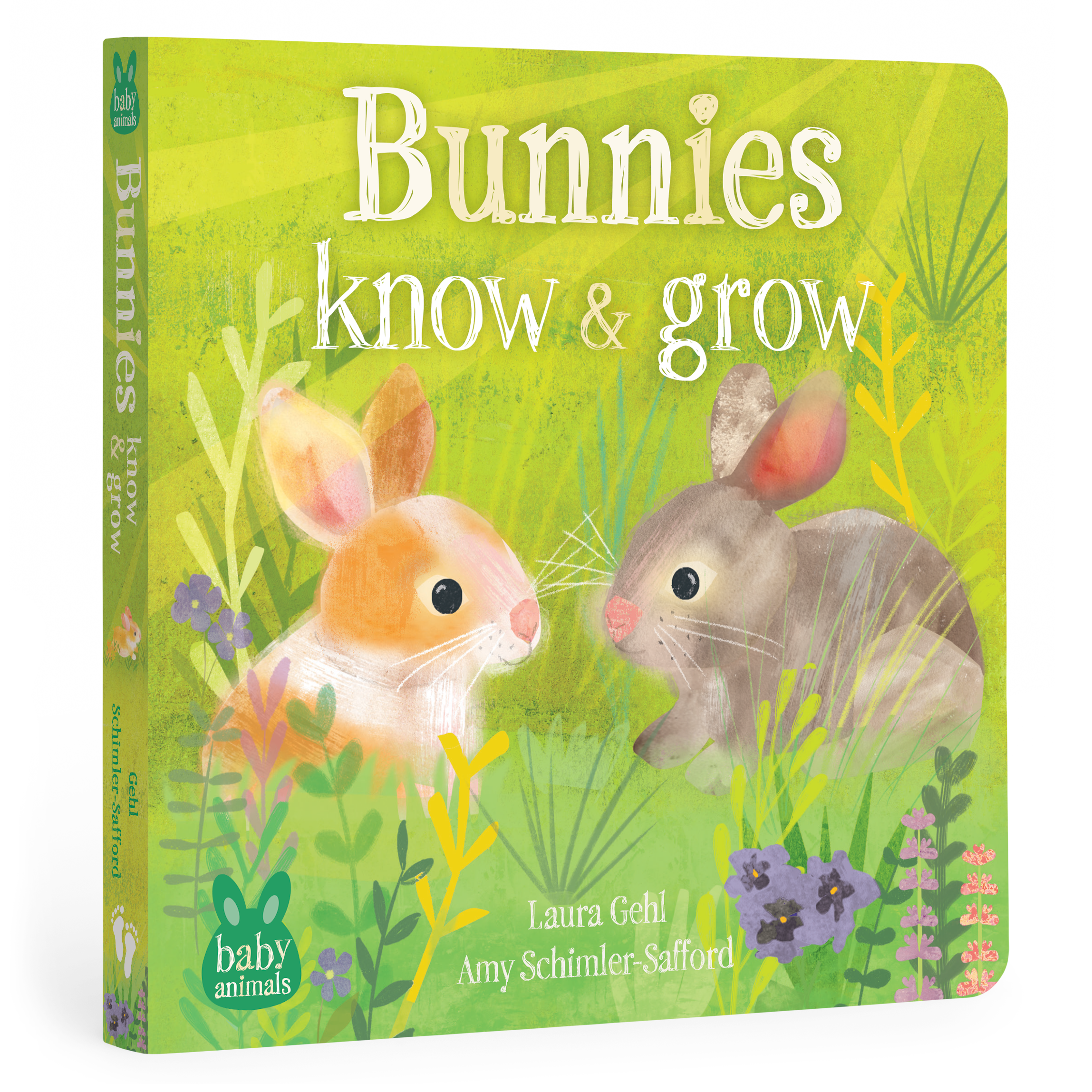3D cover of children's book, Bunnies Know and Grow!