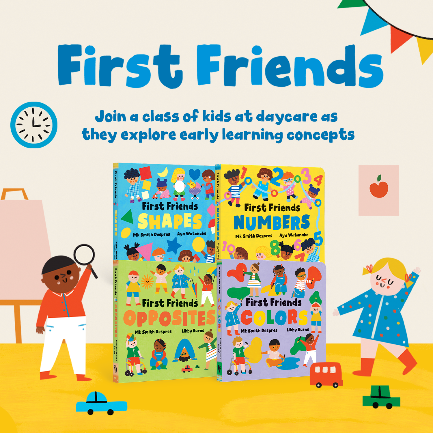 The First Friends series is here! Join a class of kids at daycare as they explore early learning concepts.