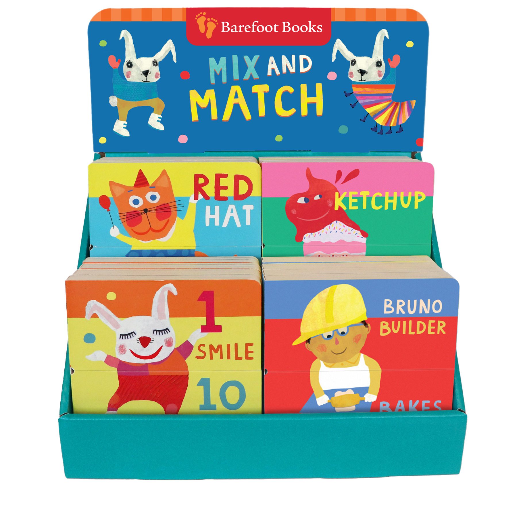 Retail display showcasing copies of the Mix-and-Match Series